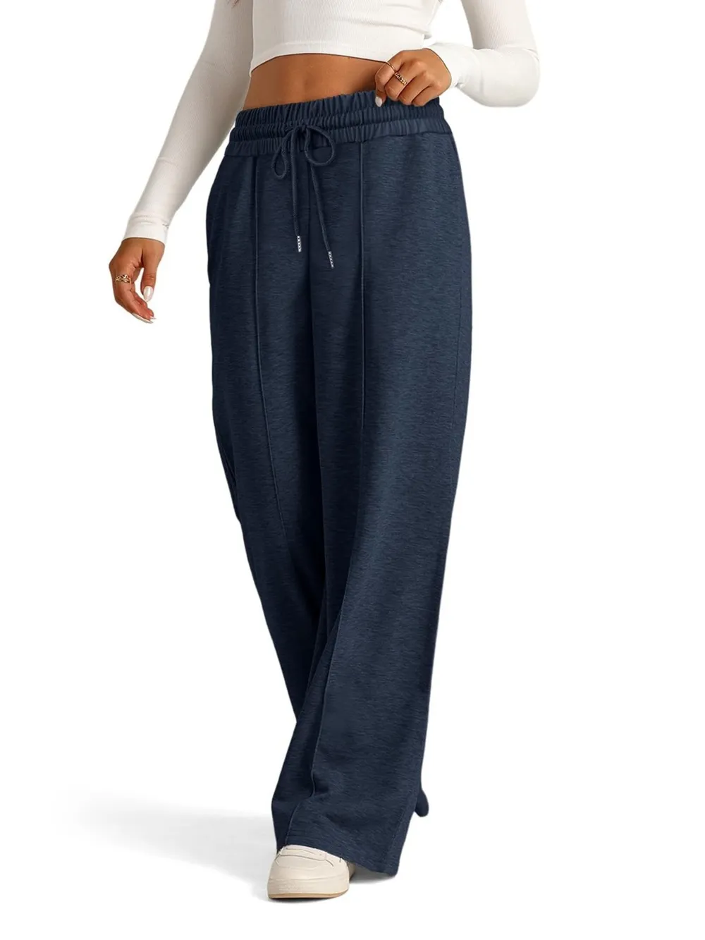 Full Size Drawstring Relaxed Fit Wide Leg Pants Plus Size, image 10