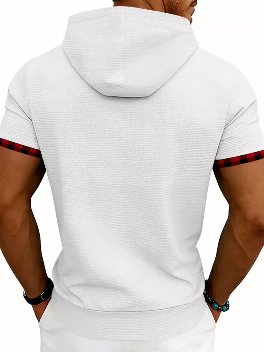 Men's Full Size Letter Graphic Short Sleeve Hooded Top Plus Size, image 5