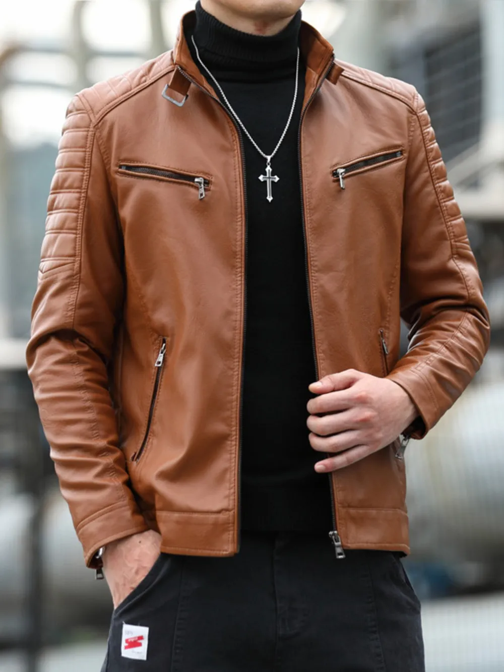 Men's Plus Size Zip Up Long Sleeve Jacket, image 5