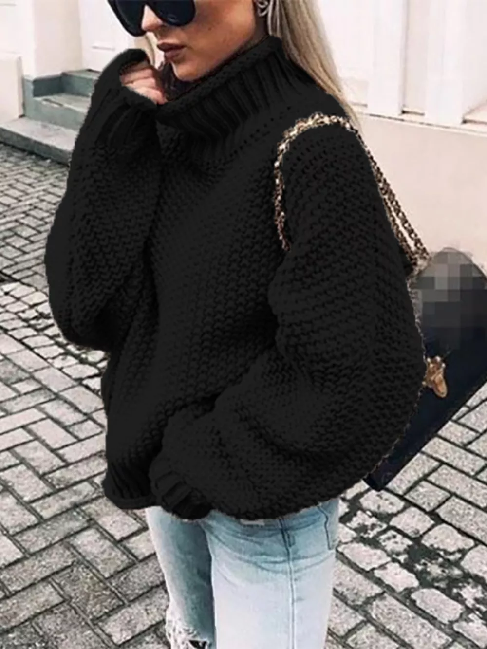 Chunky Knit Turtleneck Sweater, image 12
