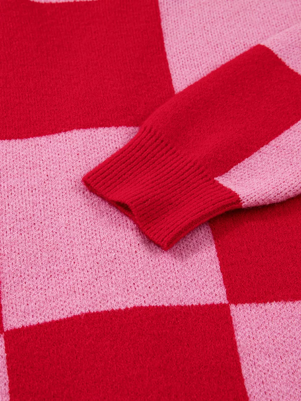 Checkerboard Knit Button-Down Cardigan, image 6