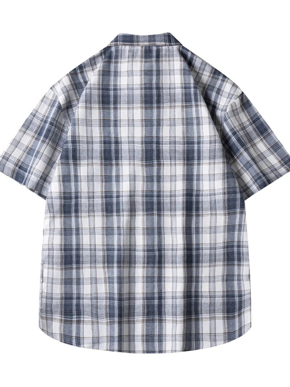 Men's Plus Size Casual Plaid Short Sleeve Shirt, image 4