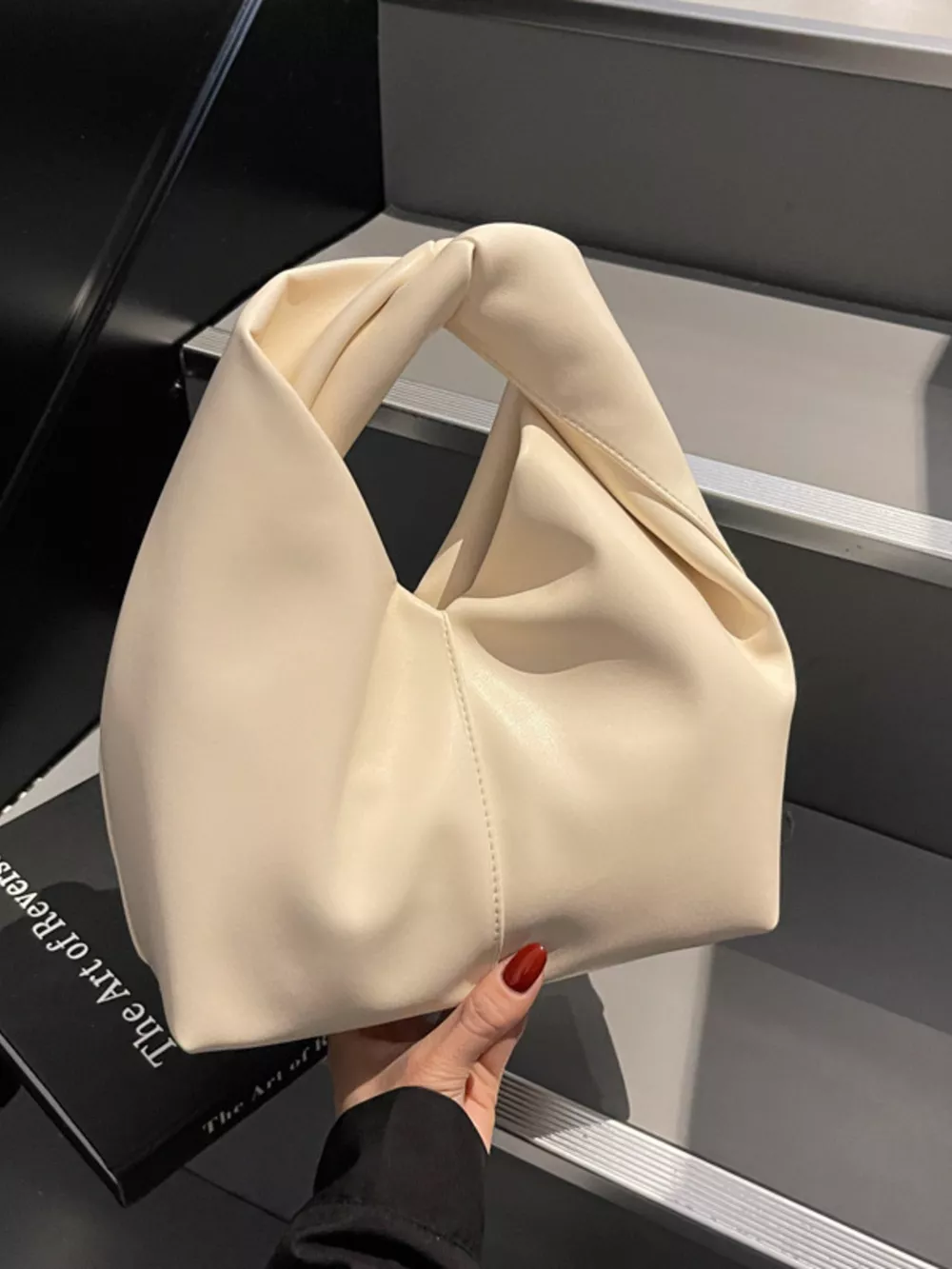 Knot Handle Leather Handbag, image 8