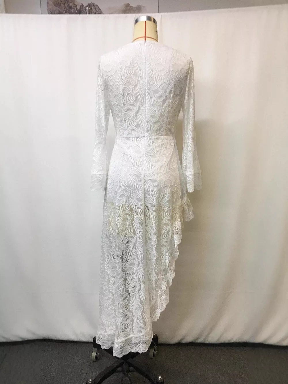Lace High-Low V-Neck Dress, image 4
