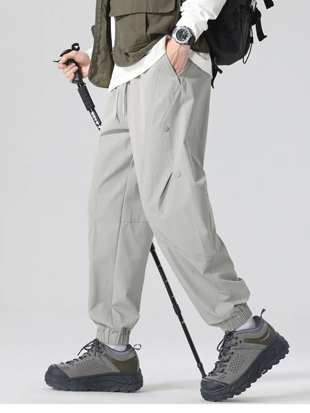 Men's Plus Size Casual Drawstring Joggers, image 4