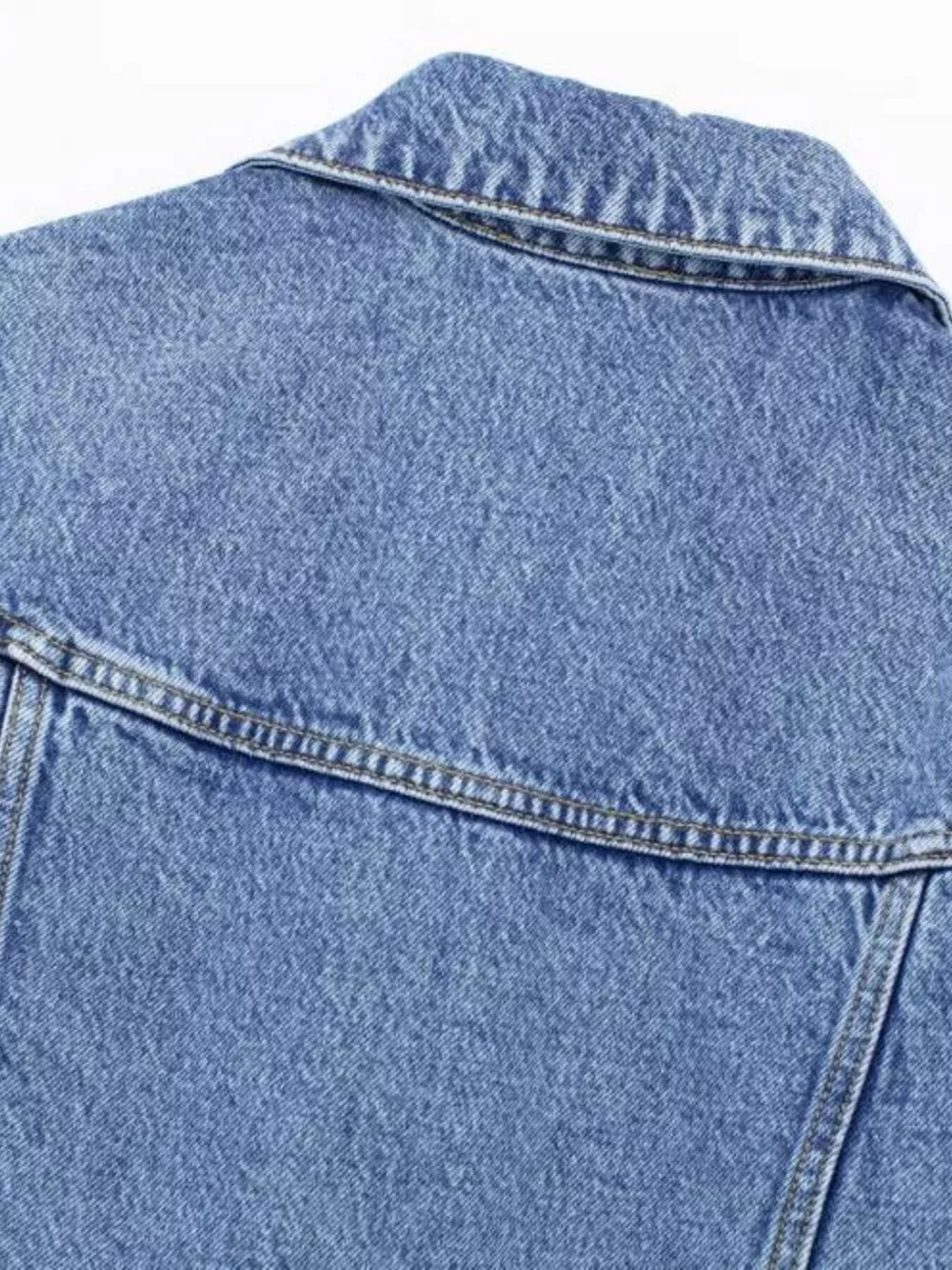 Vintage Wash Long Sleeve Denim Jumpsuit with Button-Down Front, image 8