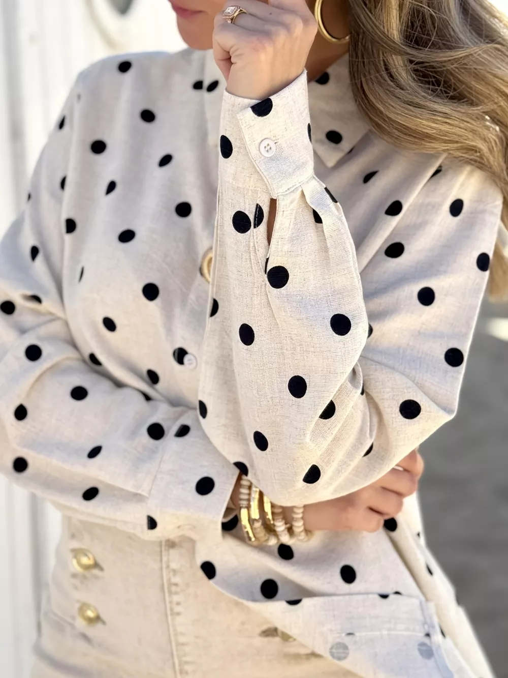 Polka Dot Button Up Shirt, image 3