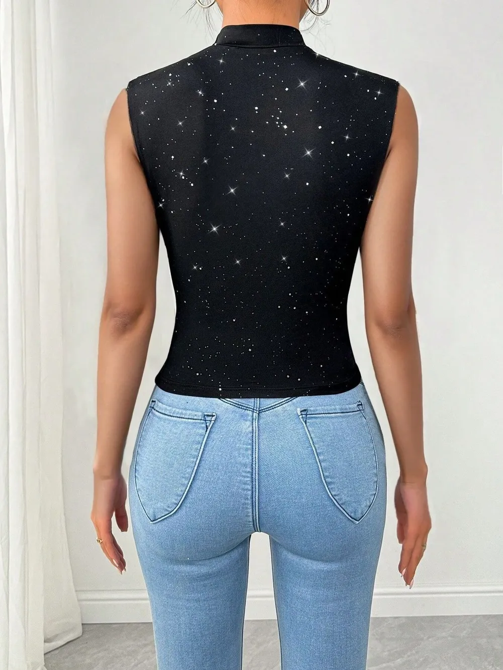 Surplice Sleeveless Slim Blouse, image 5