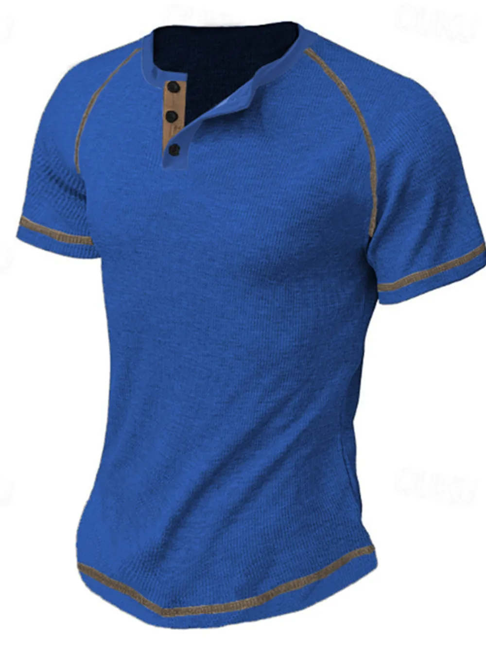Men's Full Size Button Detail Short Sleeve T-Shirt Plus Size, image 10
