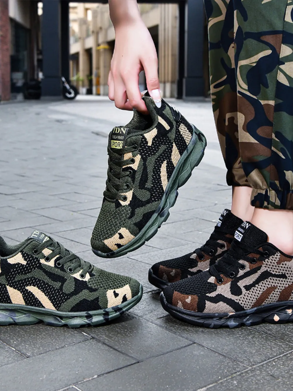 Camouflage Mesh Athletic Sneakers, image 3