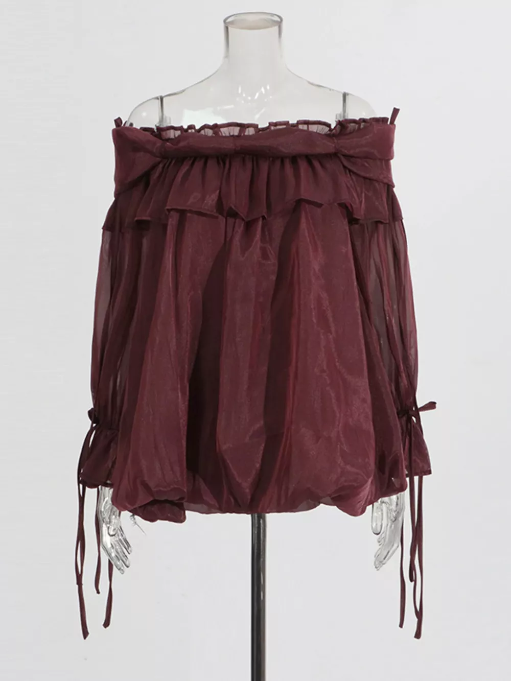 Ruffle Off-Shoulder Flounce Sleeve Blouse