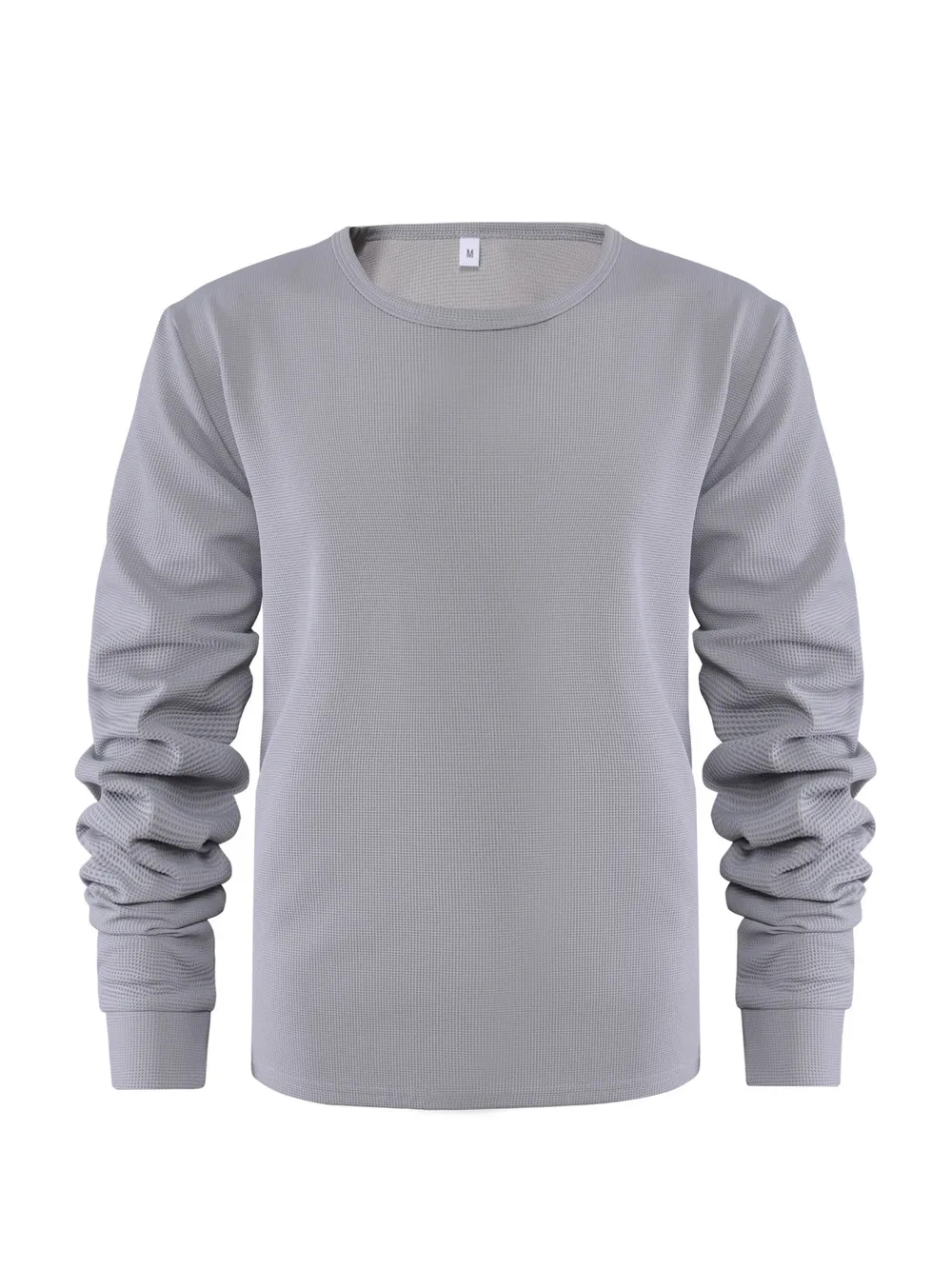 Men's Plus Size Waffle Knit Long Sleeve T-Shirt, image 3