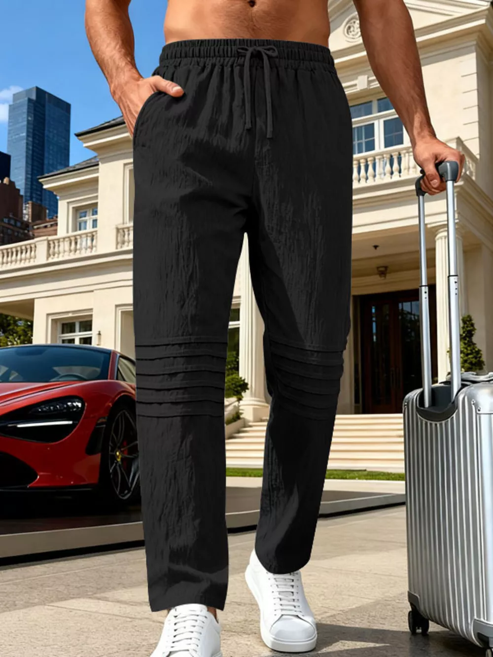 Men's Full Size Casual Drawstring Pants Plus Size, image 7