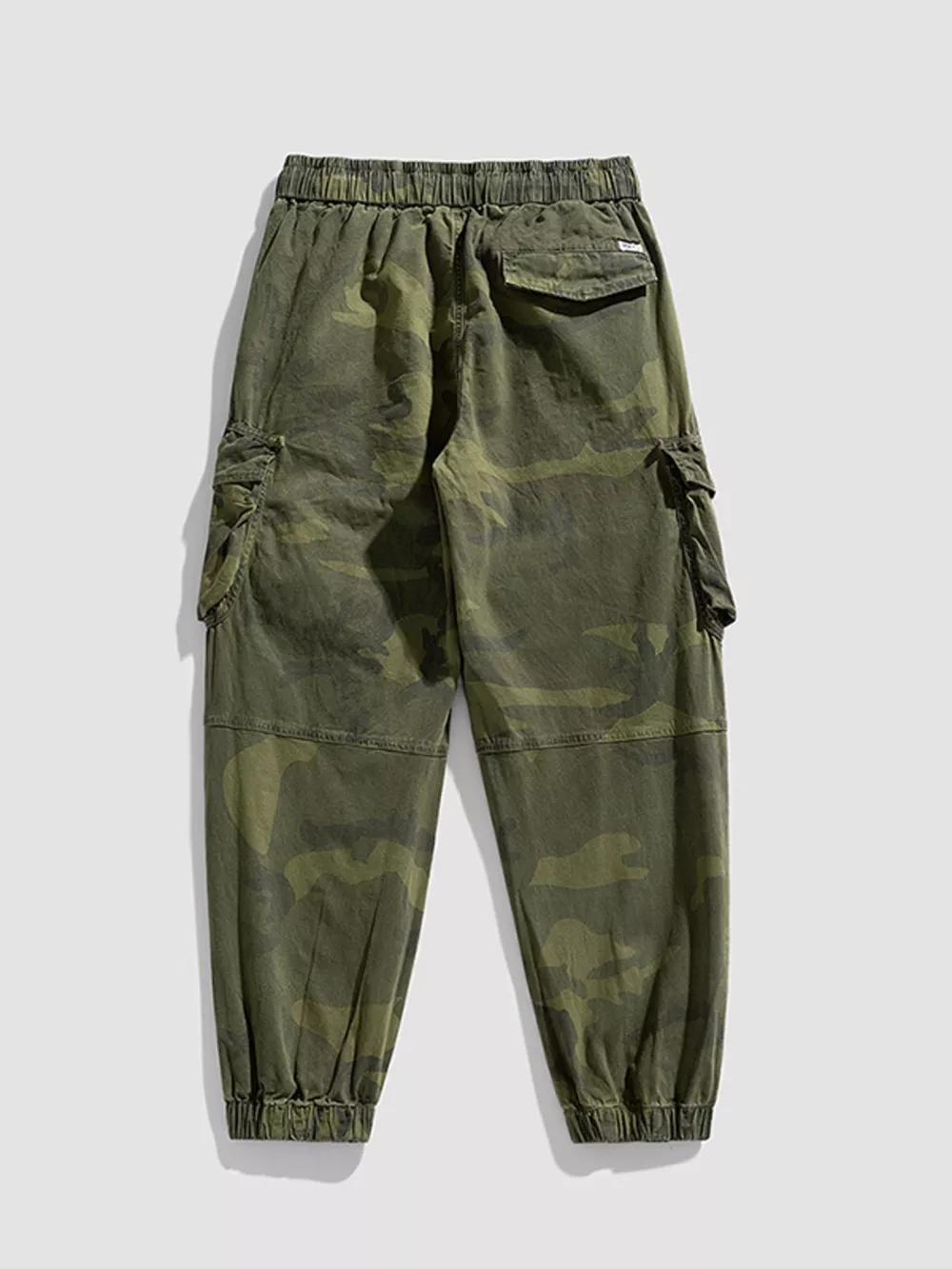 Men's Plus Size Camouflage Cargo Pants with Drawstring, image 4