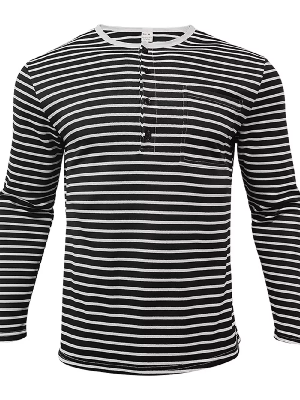 Men's Full Size Striped Long Sleeve T-Shirt Plus Size, image 2