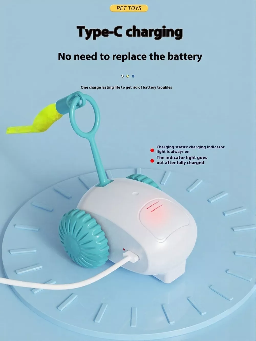 Interactive Self-Rotating Pet Teaser Toy, image 9