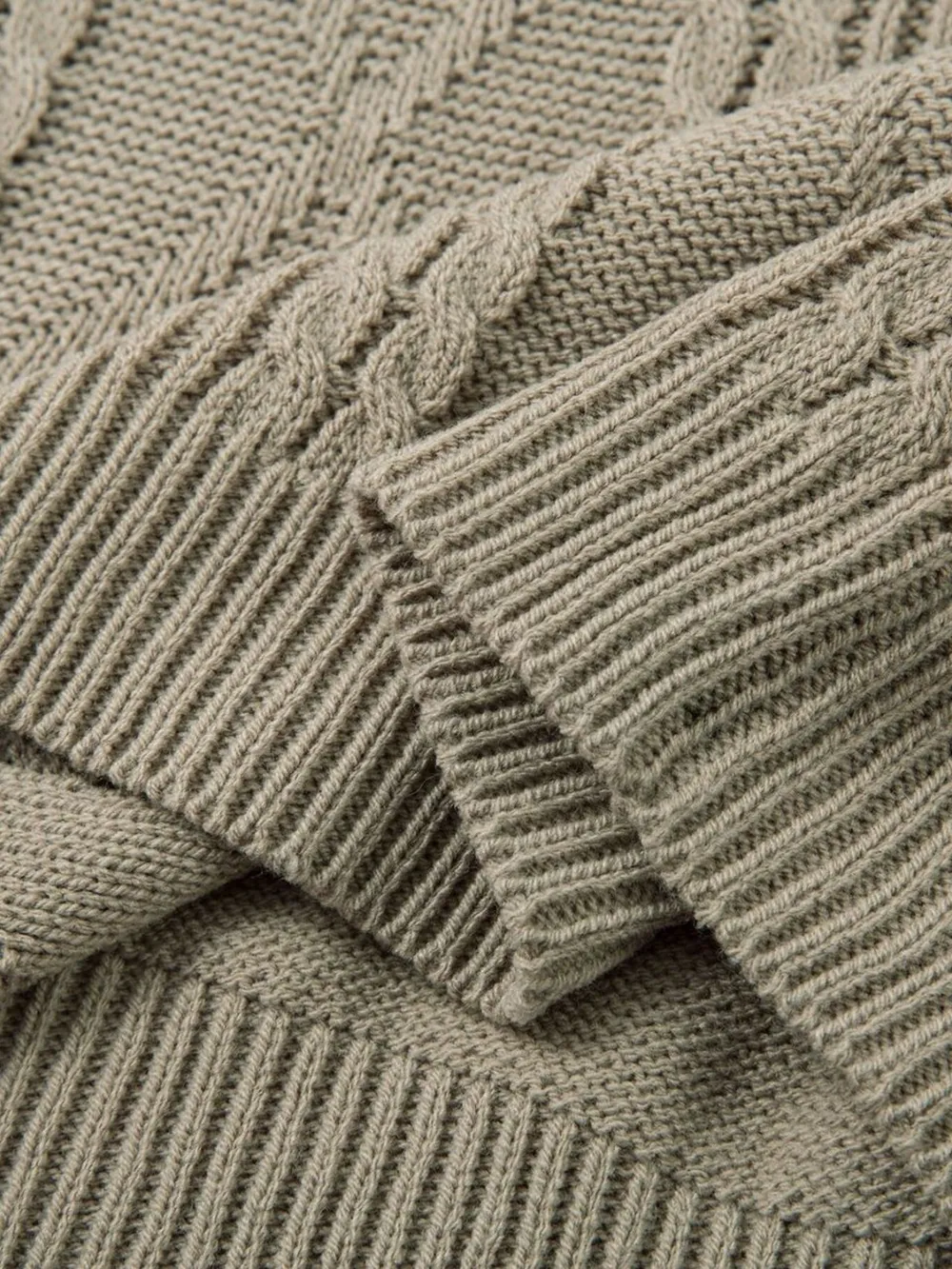 Men's Cable Knit Short Sleeve Knit Polo, image 12