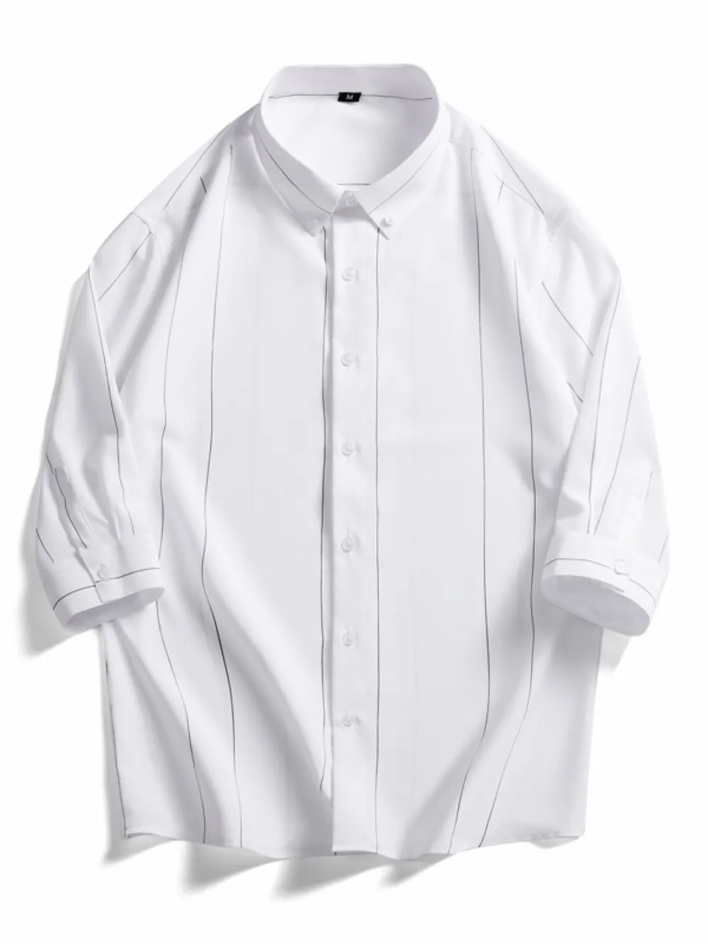 Men's Plus Size Stripe Button-Down Shirt, image 2