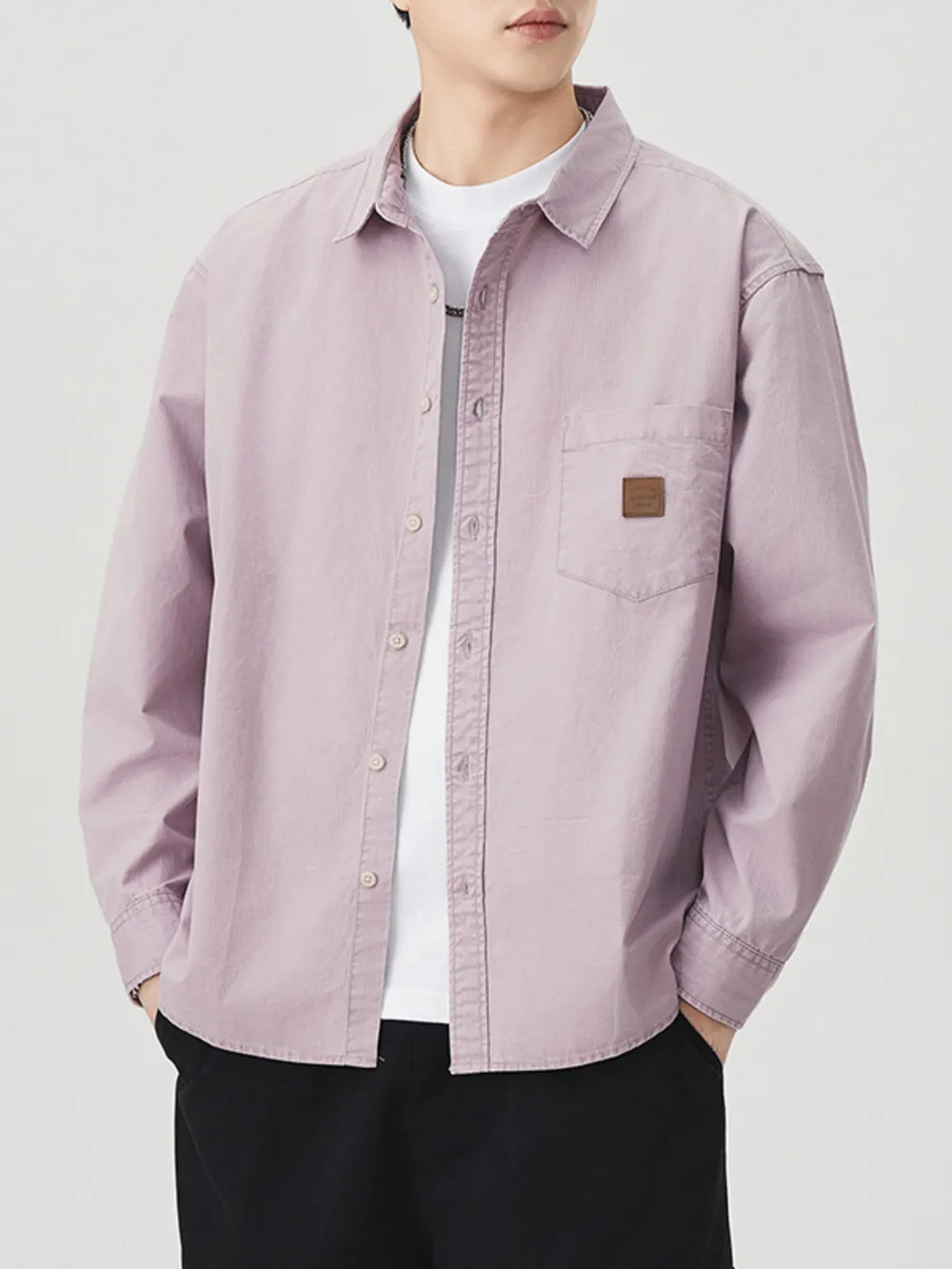 Men's Plus Size Button Up Long Sleeve Shirt, image 3