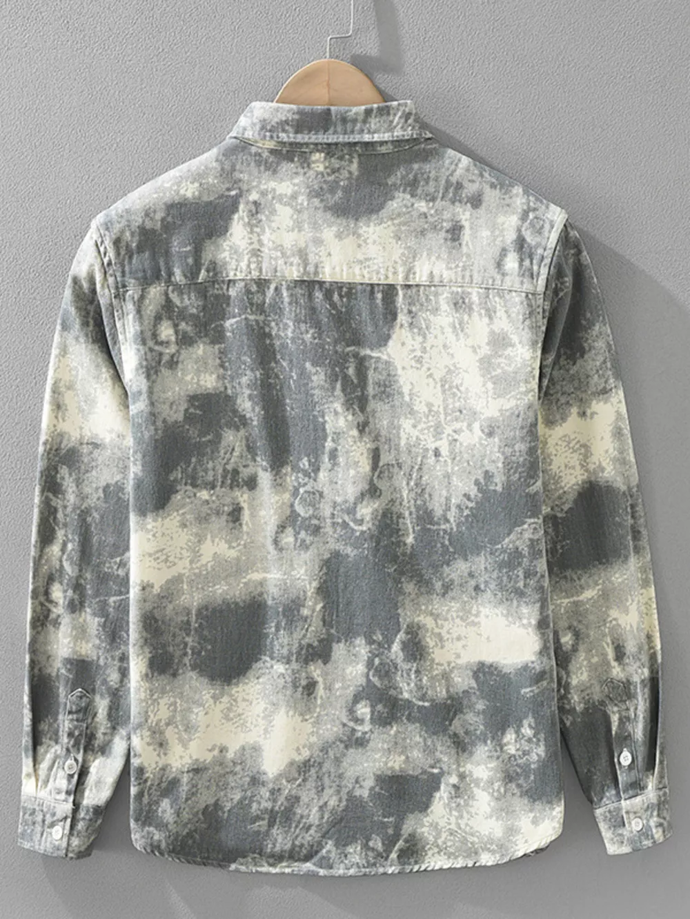 Men's Plus Size Abstract Print Long Sleeve Casual Shirt, image 6