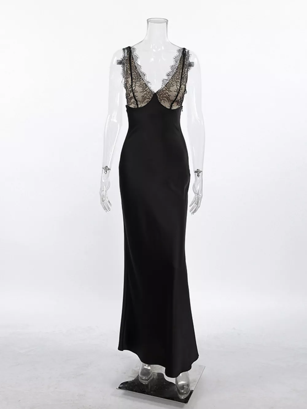 Lace Trimmed Adjustable Strap Midi Dress, image 11