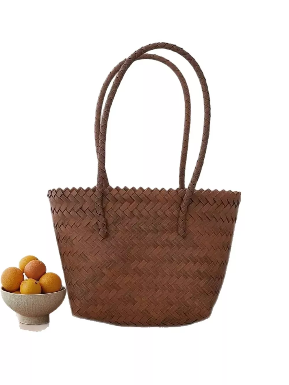 Braided Tote Bag with Handles, image 3