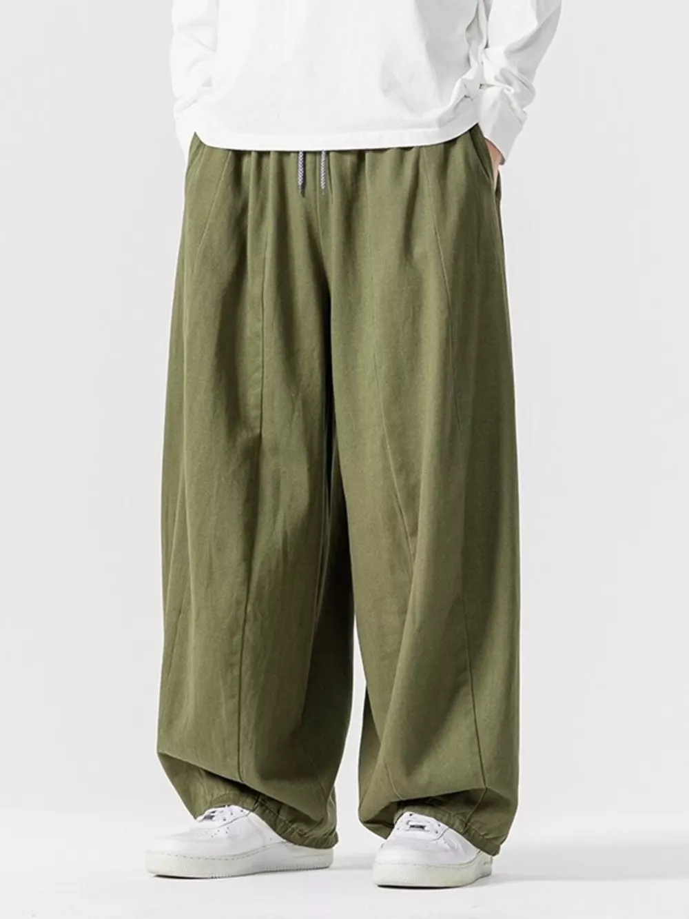 Men's Plus Size Loose Fit Drawstring Waist Casual Pants, image 3
