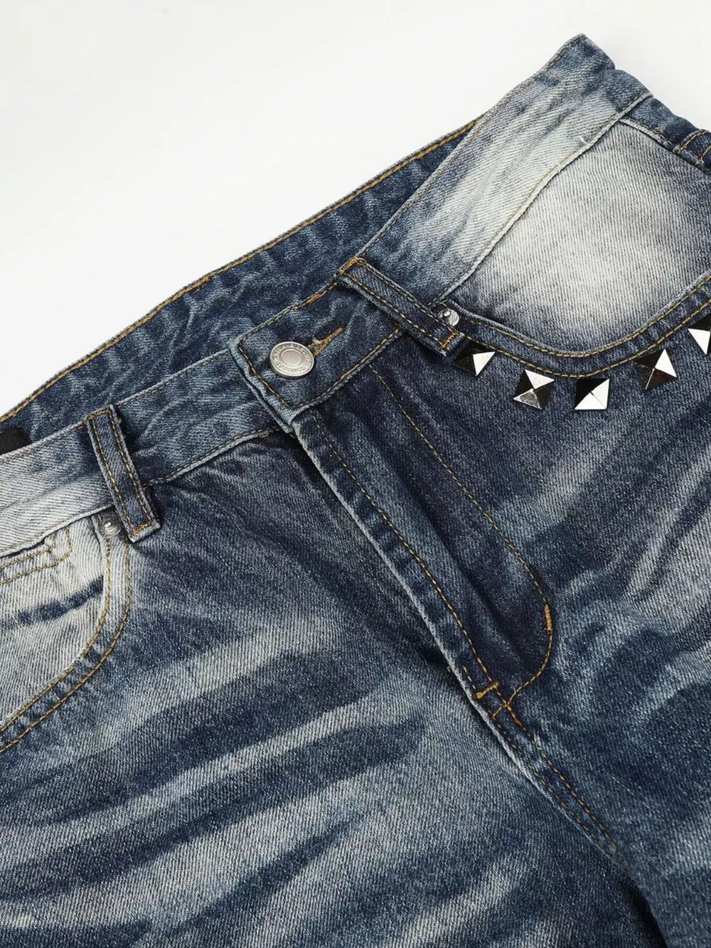 Men's Studded Washed Bootcut Jeans, image 7