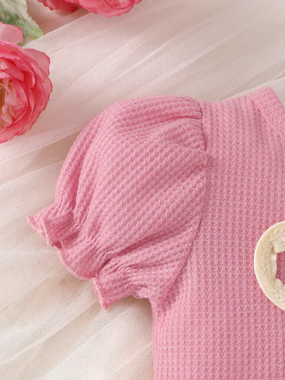 Children's Bowknot Ruffle Trim Top and Shorts Set, image 4