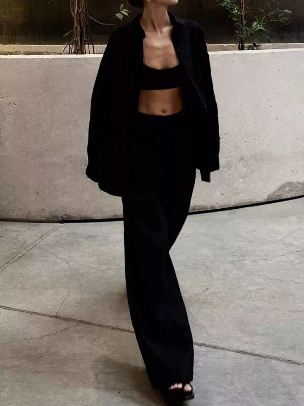 Relaxed Fit Button Up Shirt and Pants Two-Piece Set, image 9