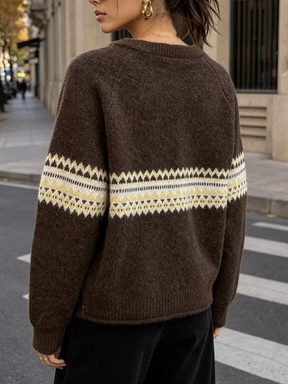 Geometric Button Down Knit Cardigan, image 13