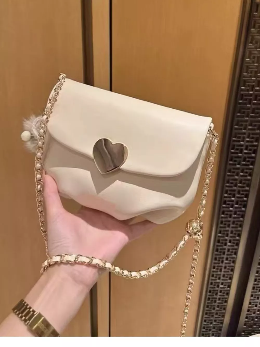 Heart Buckle Chain Crossbody Bag, image 7