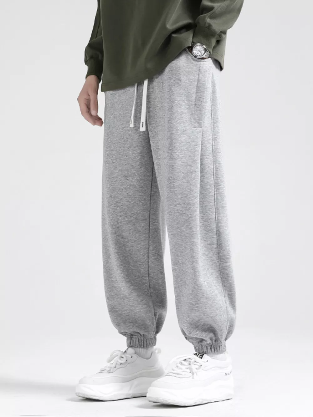 Men's Plus Size Drawstring Loose Fit Joggers, image 3
