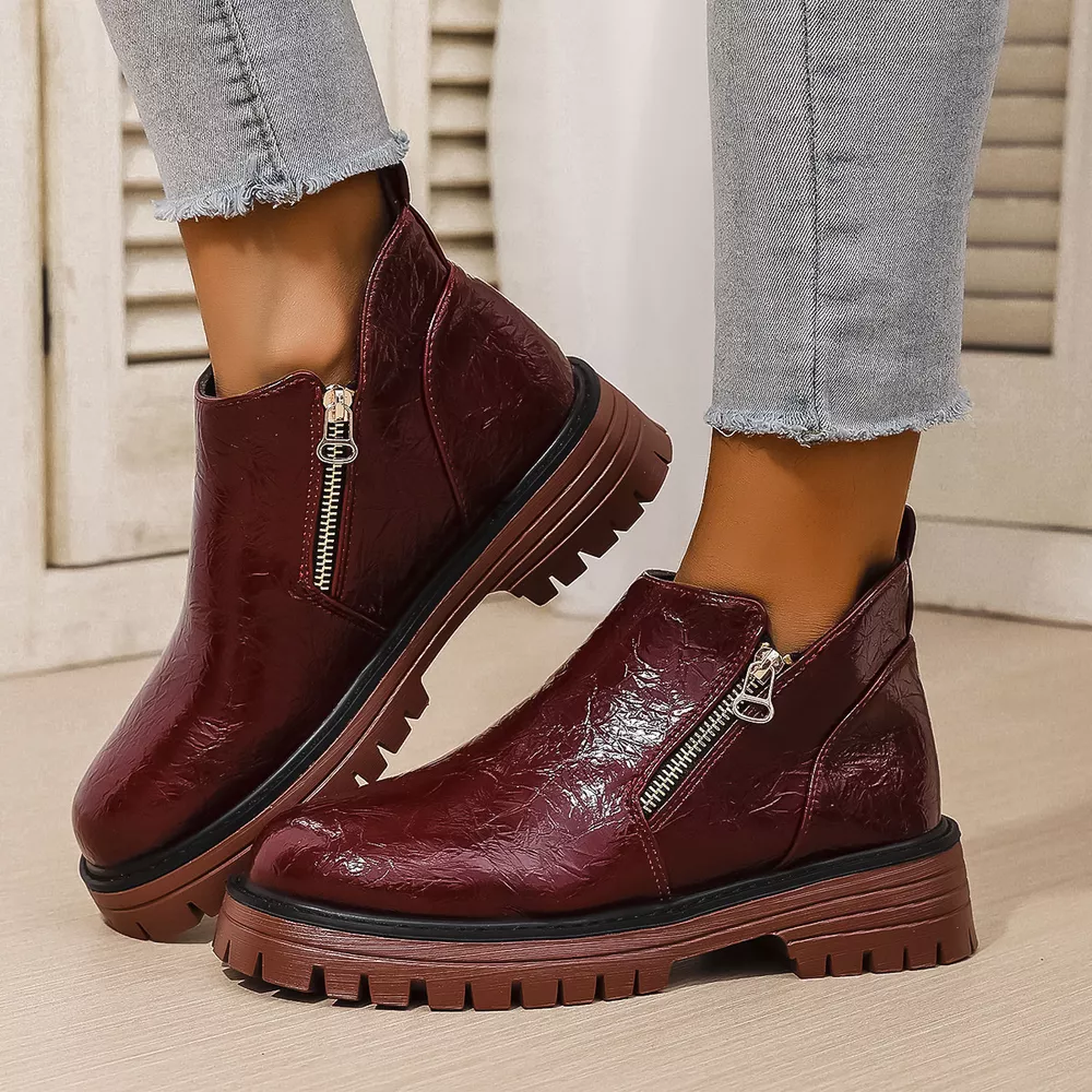 Round Toe Block Heels Boots, image 11