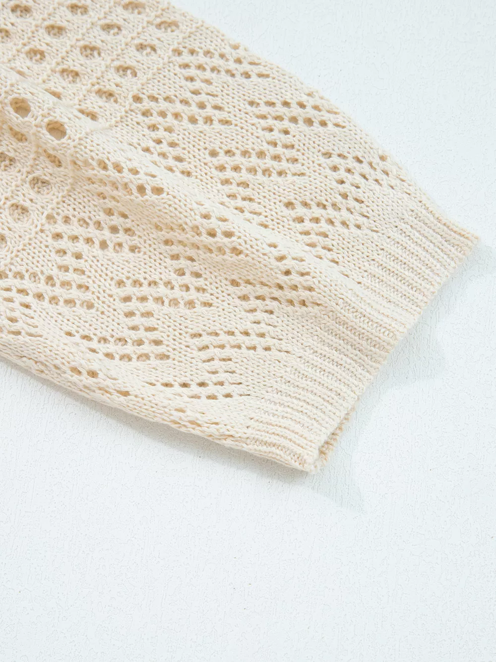 Hollowed Knit Open Front Cardigan, image 6