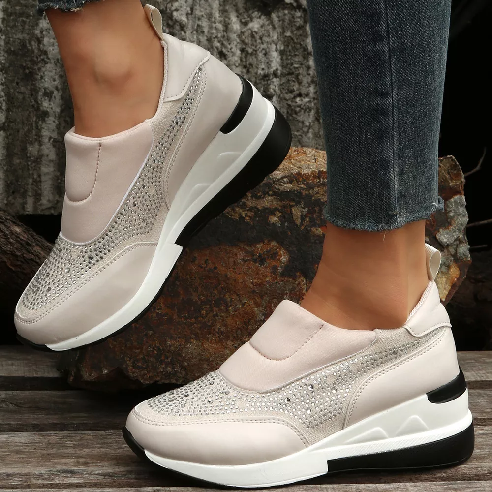 Rhinestone Embellished Wedge Sneakers, image 6