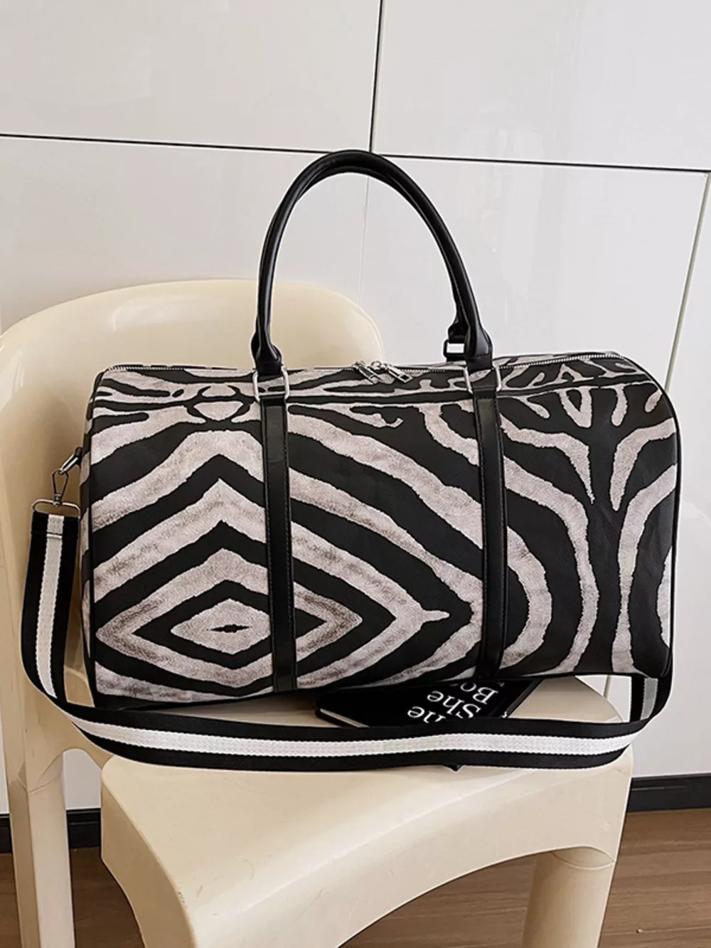 Zebra Print Duffle Bag, image 5