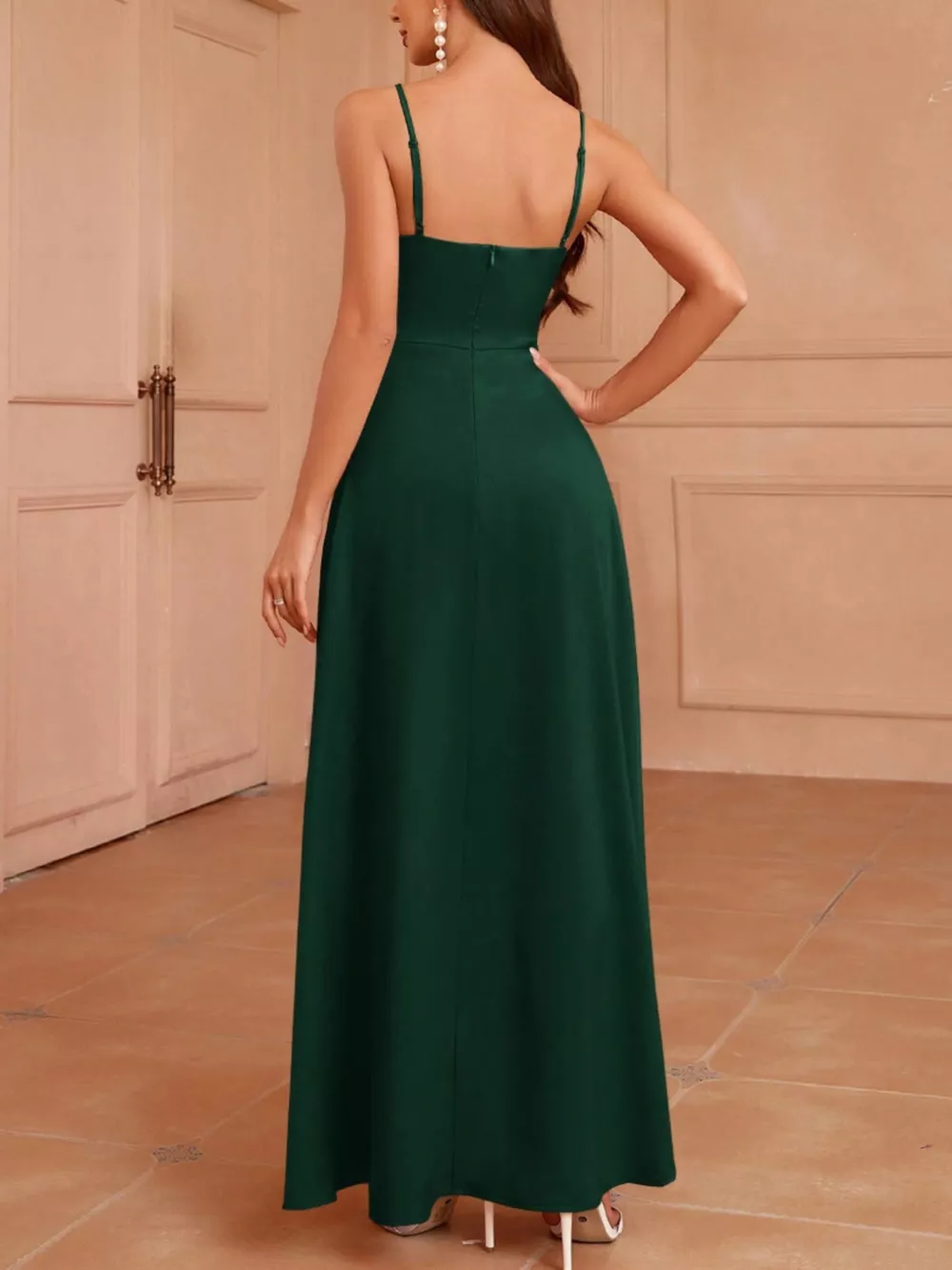 Slit Spaghetti Strap Maxi Dress, image 8