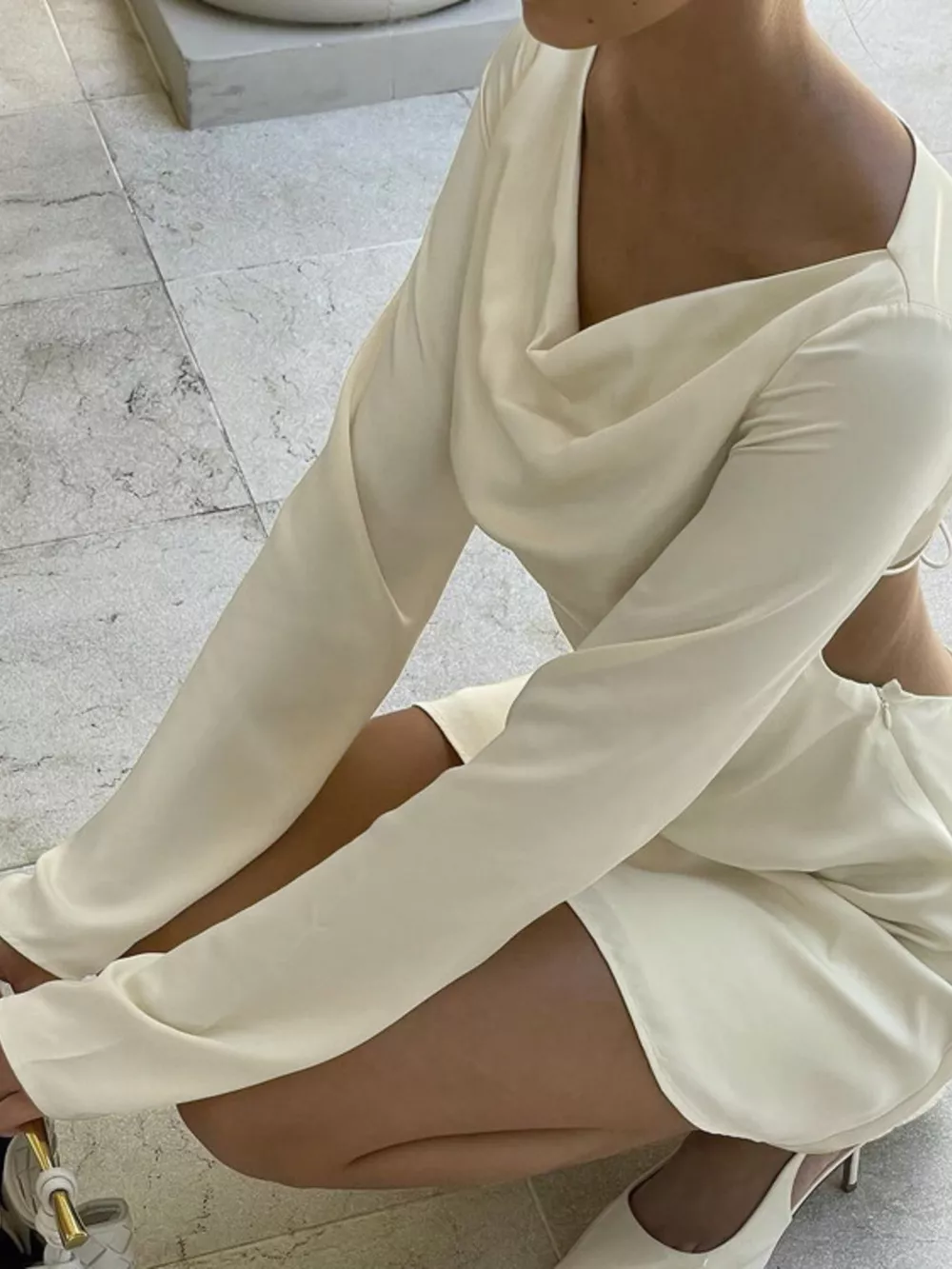 Backless Long Sleeve Mini Dress, image 6