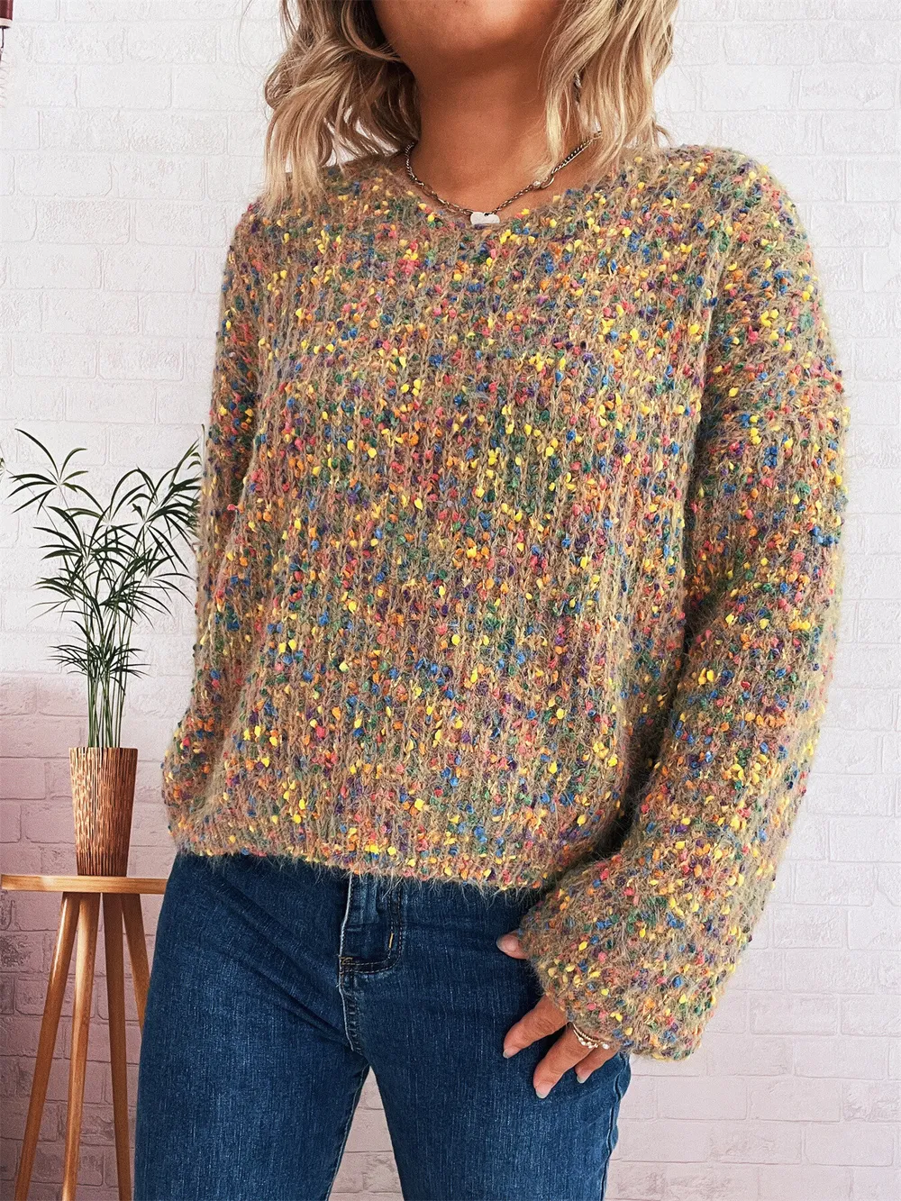 Colorful Long Sleeve Sweater, image 18