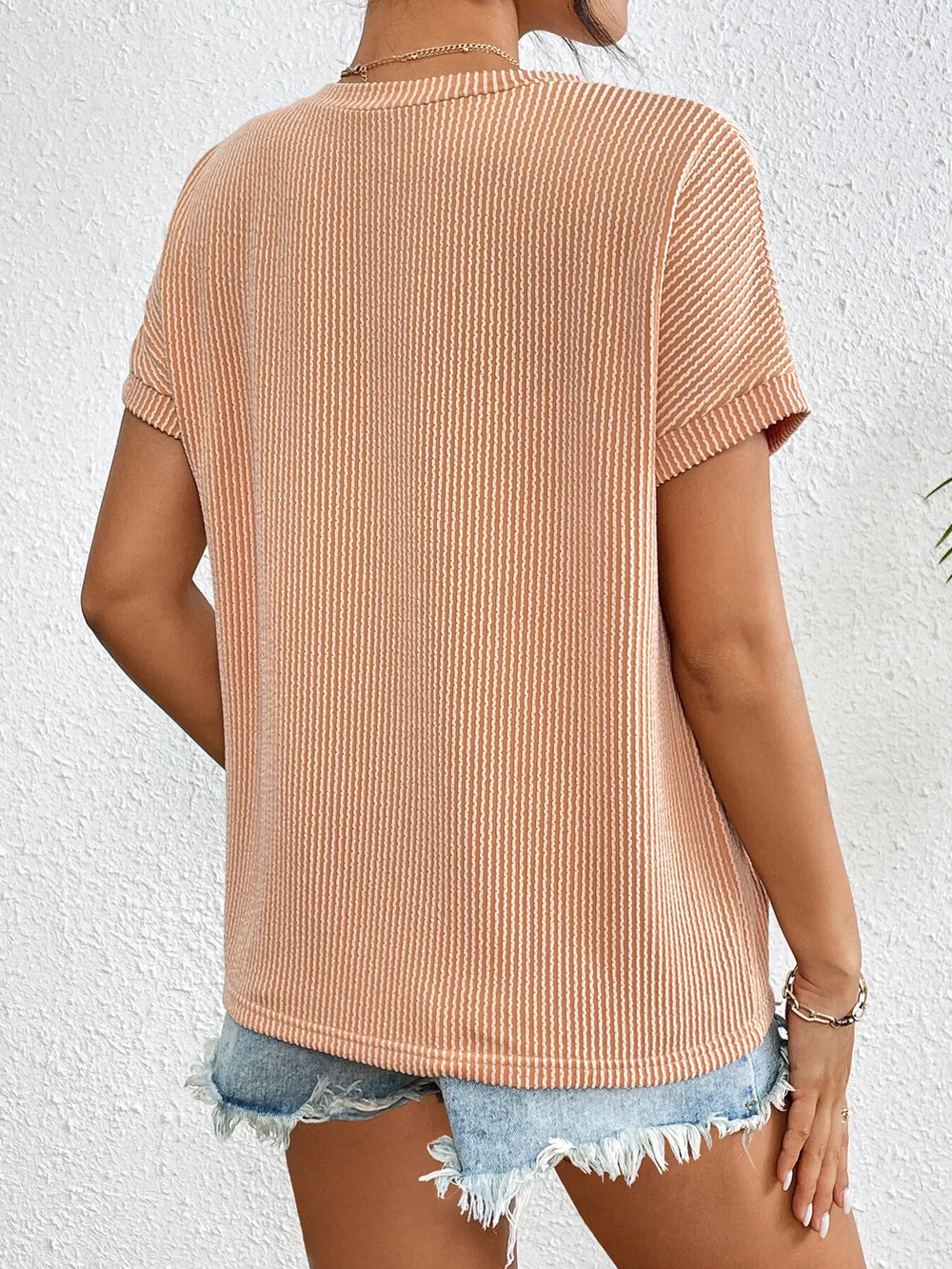 Ribbed Contrast Pocket T-Shirt, image 4