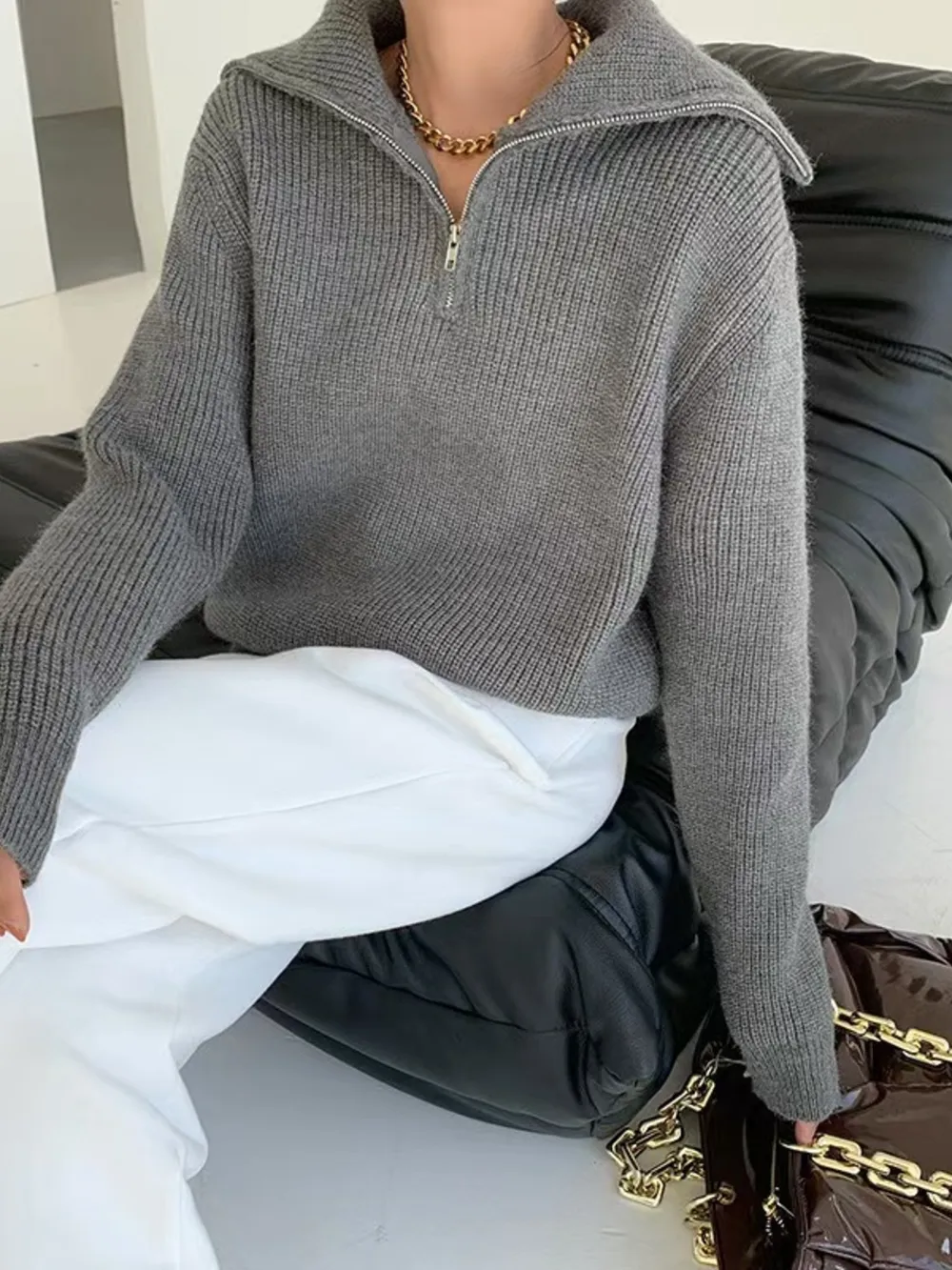 Half-Zip Long Sleeve Sweater, image 10