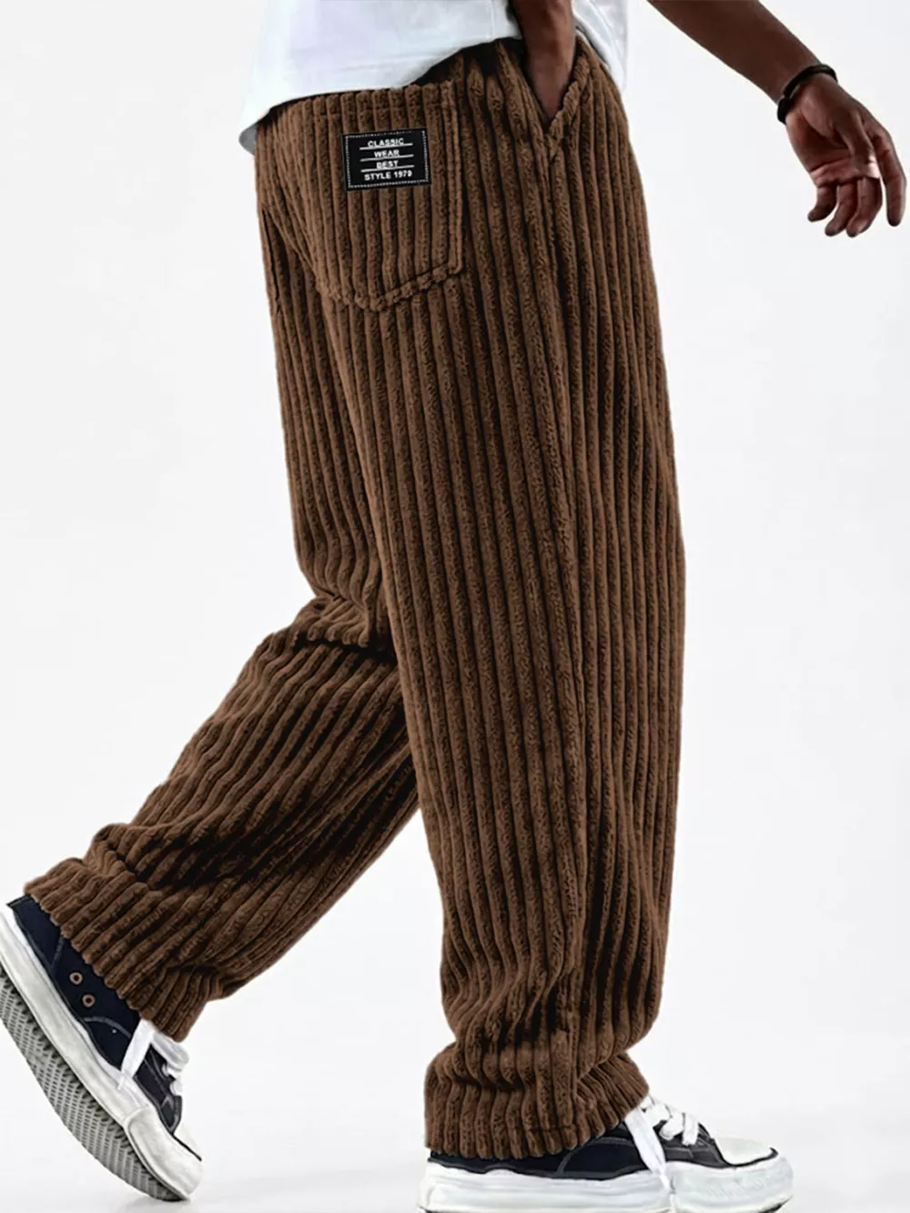 Men's Full Size Casual Corduroy Wide-Leg Pants Plus Size, image 5