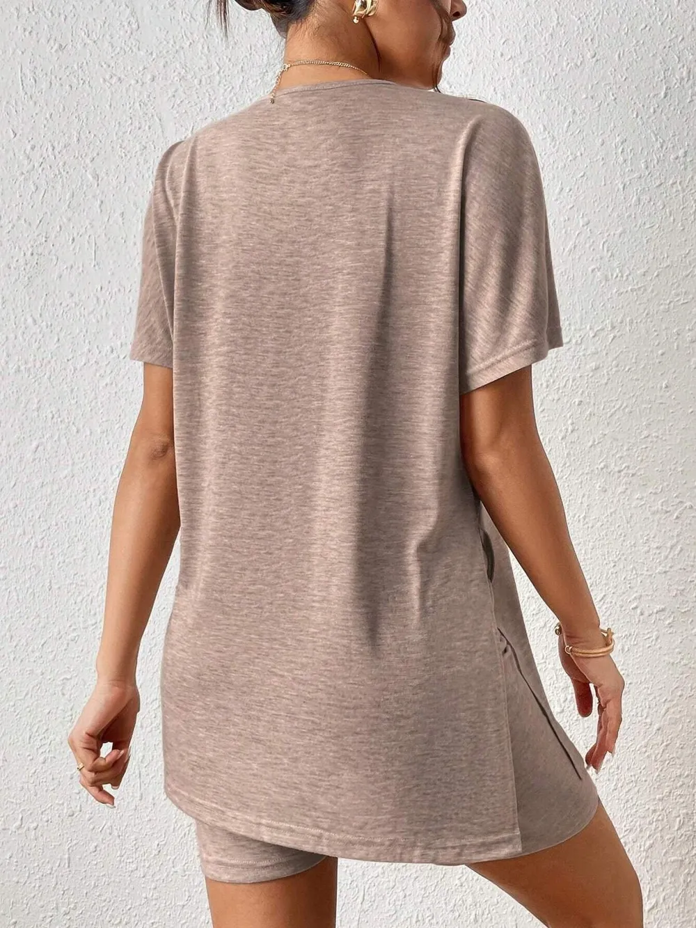 Casual Round Neck T-Shirt and Shorts Set, image 19
