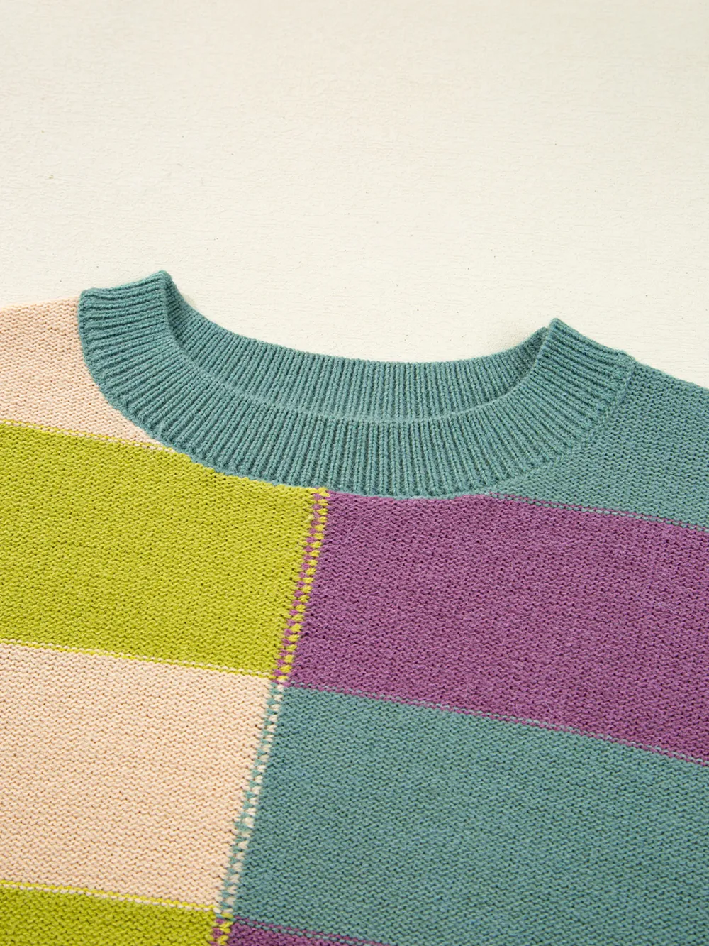 Stripe Drop Shoulder Ribbed Edge Sweater, image 9