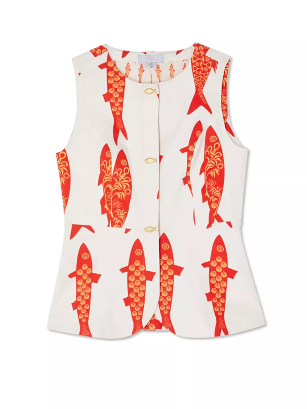 Fish Print Sleeveless Top and Pants Set, image 4