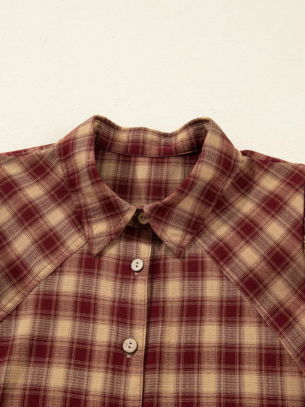 Plaid Print Ruffled Long Sleeve Patchwork Hem Mini Shirt Dress, image 9