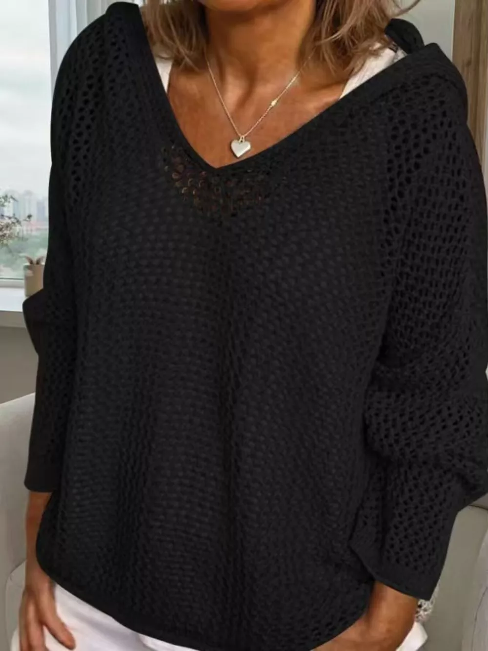 Loose Knit Hooded Cover Up, image 7