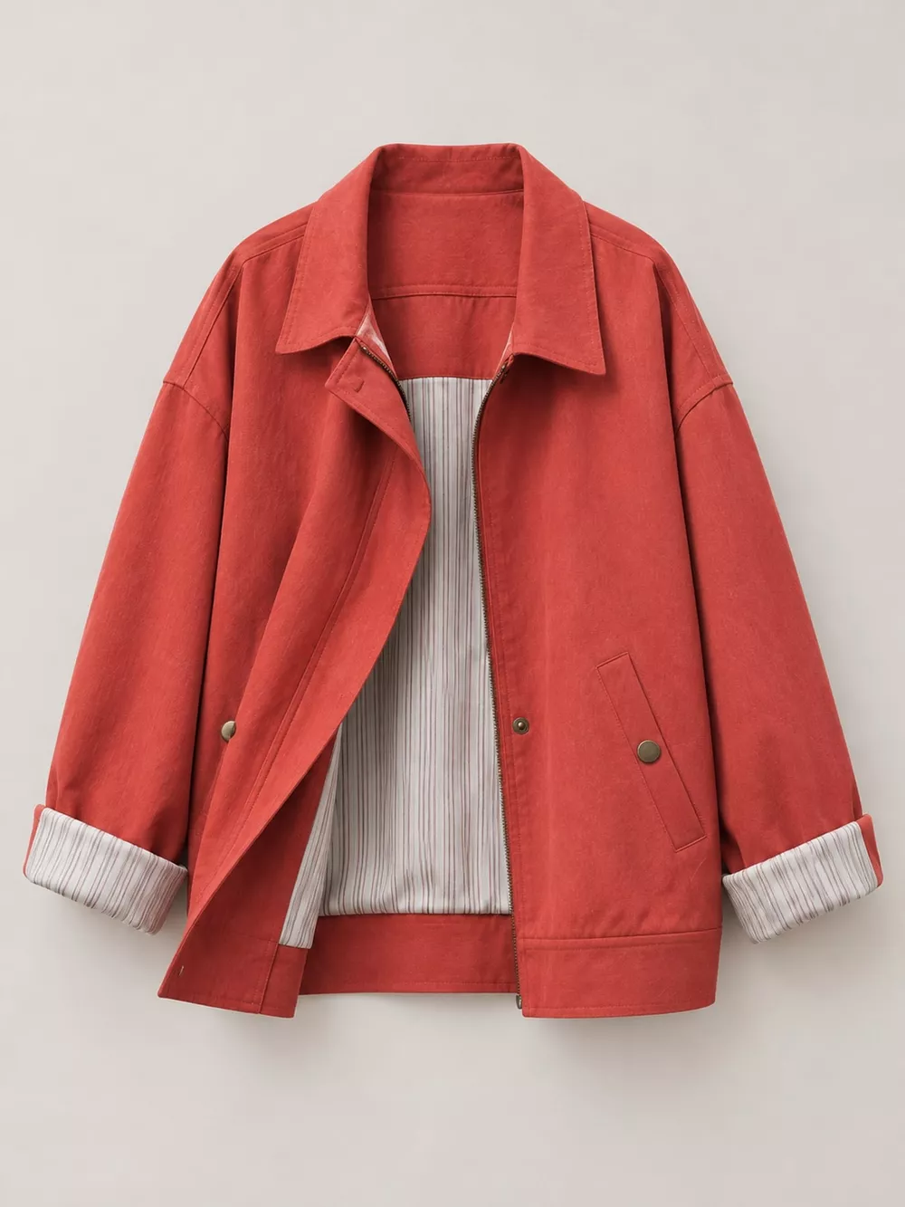 Zip Up Dropped Shoulder Jacket, image 5