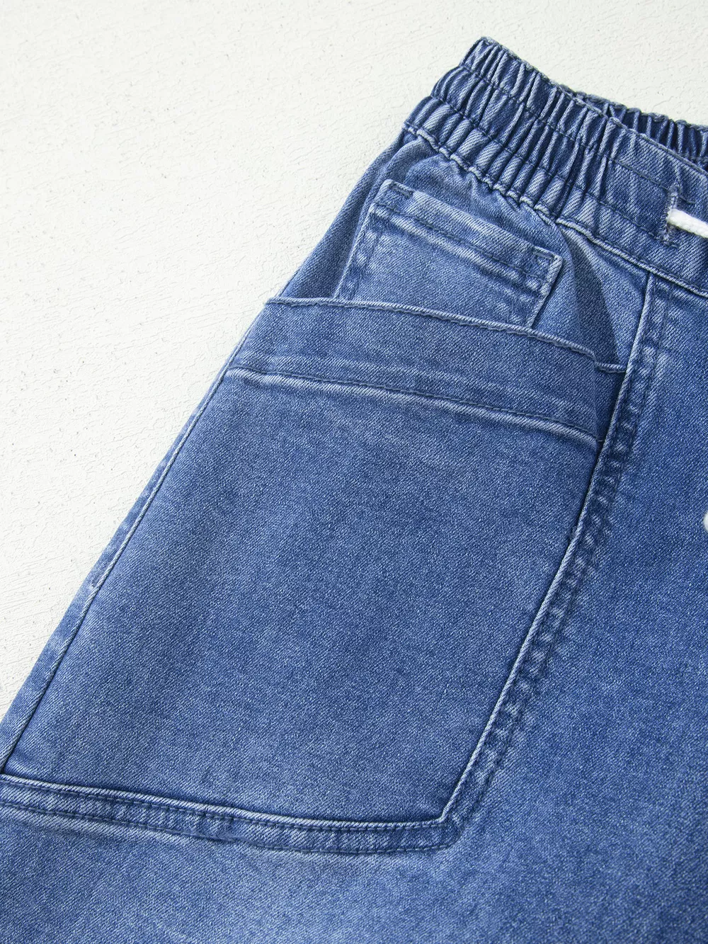 Drawstring Waist Ankle Length Casual Jeans Regular Fit Pocket Detail Jeans, image 8